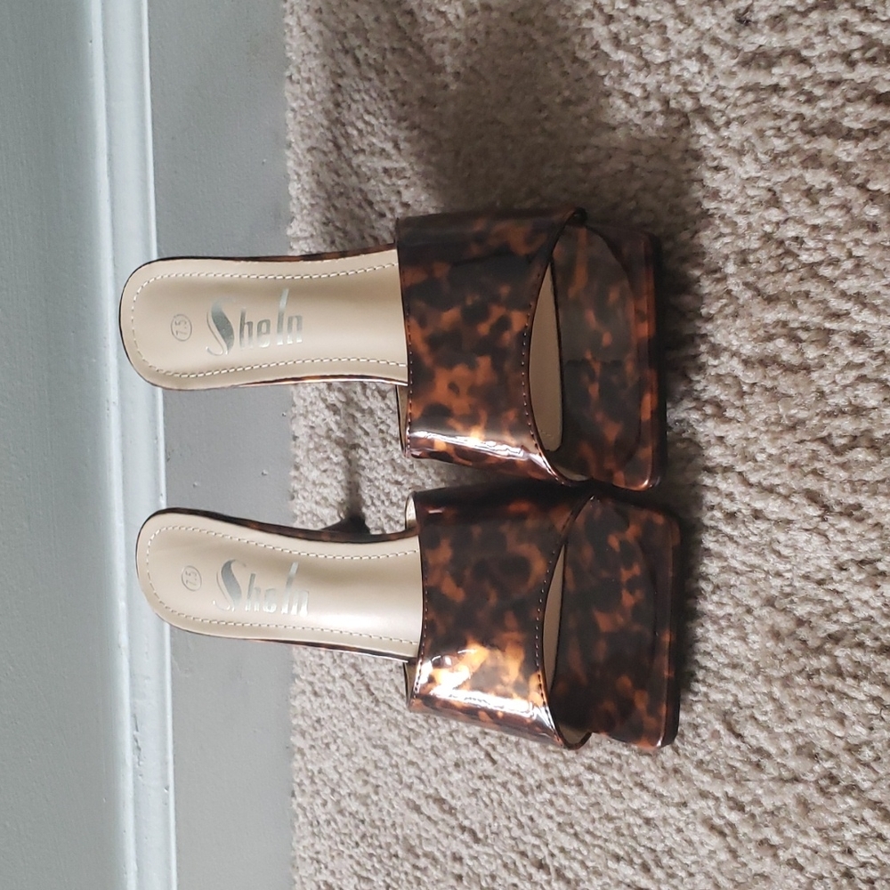 Tortoise Heeled Mules